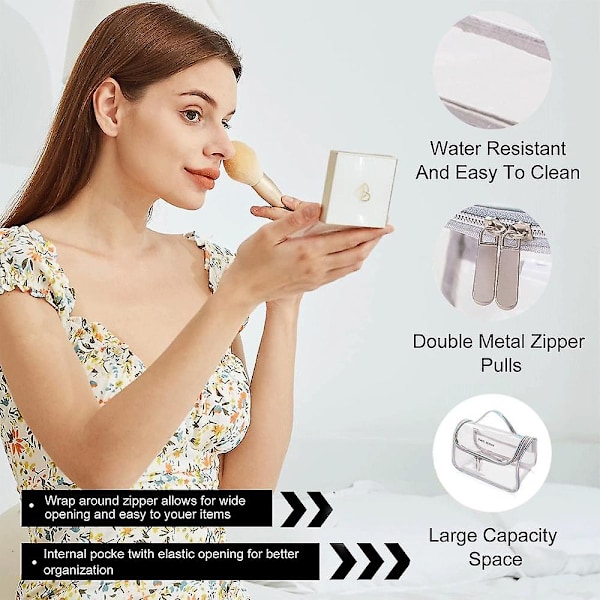 Värikäs Läpinäkyvä Kannettava Kosmetiikkalaukku, Kannettava, Vedenpitävä ja Suurikapasiteettinen, Valmistettu PVC:stä style1