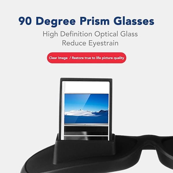 Lazy Glasses Sänky Prisma Lasit Silmälasit, Horisontaalinen Peili Lazy Readers Lasit 90 Asteen Prisma Lasit