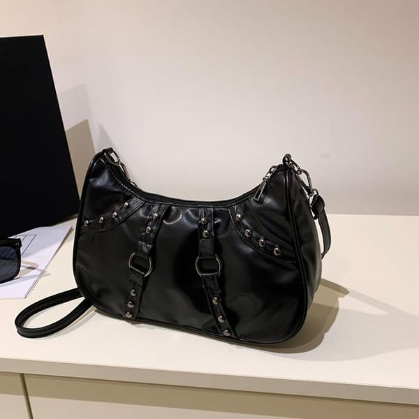 Moderigtige afslappede pendlerhåndtasker, skulder tasker i kunstlæder, messenger tasker. black