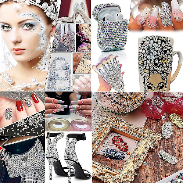 Flate baksiden Rhinestones Krystall Flatback Gems Runde Krystall Rhinestones For Håndverk