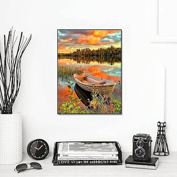6-pack 5D diamantmålningssatser för barn, gör-det-själv, fullborrade diamantkonstsatser, diamantbroderimålningar för nybörjare, heminredning, 30 x 40 cm (natu