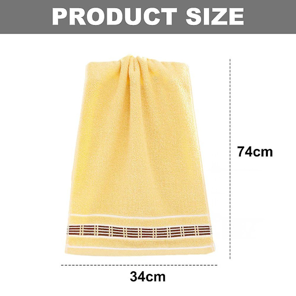 4-delt Håndklesett - Badesett, Mykt, Maskinvaskbart, Svært Absorberende, Ren Bomull, 33*73cm yellow