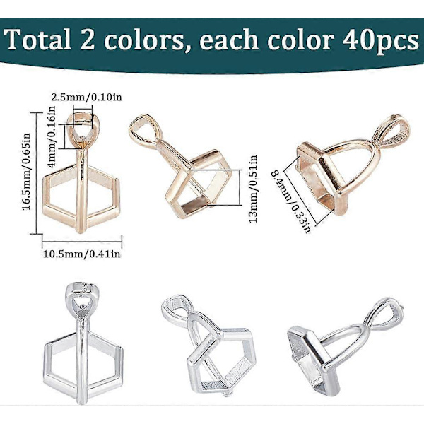1 Ask 80 st Pärlborgen Kapsel Hexagon Pärlborgen Kapslar Klämma Borgen Ädelsten Hänge Borgen Spänne Hängande Charm Pärla Hänge Koppling Silver Guld Kula Penda