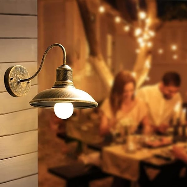 Vintage Sconces Vægbelysning, Retro Væglampe, Bondegårdslys - Vandtæt væglampe, badeværelseslampe, vægmonteret lampe til stuen i soveværelset