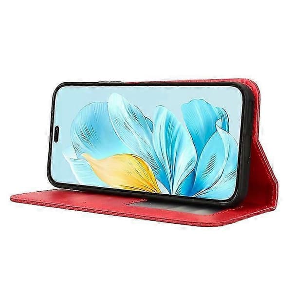 Lompakko Nahkainen Jalustakotelo Honor 200 Lite -puhelimelle Red