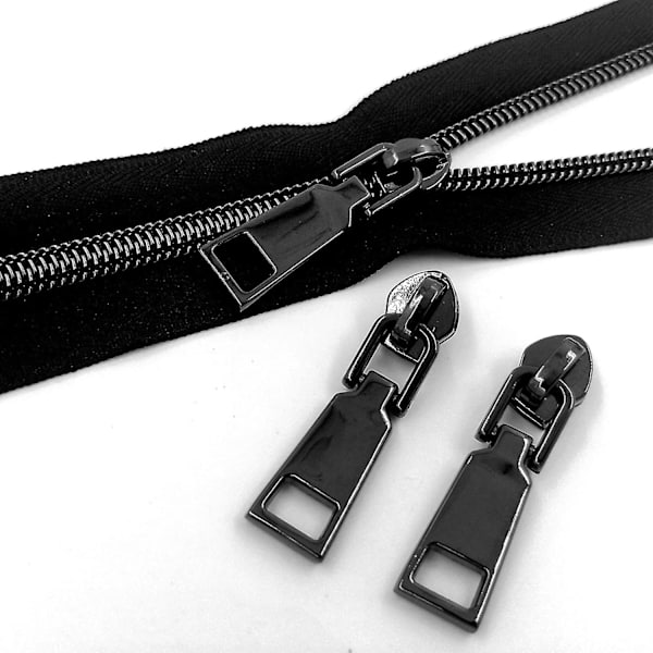 Sbest Nylon Dragkedjor #5 10 Yards Sy Dragkedjor Bulk Diy Dragkedja Per Meter Bulk Med 20 st Slider-långa Dragkedjor För Skräddarsydda Sömnadshantverk Väska (pistolmetall