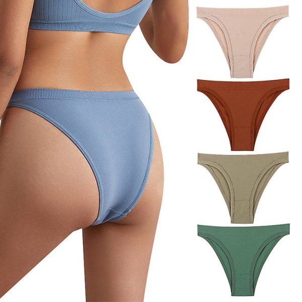 4-pack lågt skurna trossar för kvinnor, andningsbara mjuka stretchiga underkläder GROUP 1 M