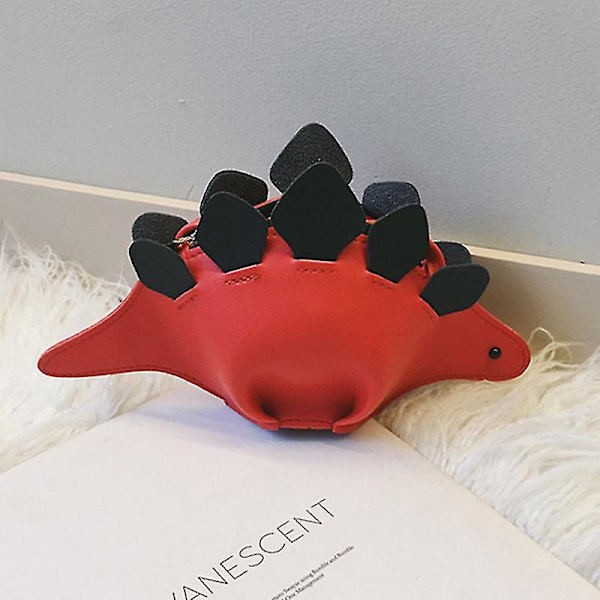 Mini møntpung til piger, dinosaurdesign, PU crossbody taske, børnegaver Red