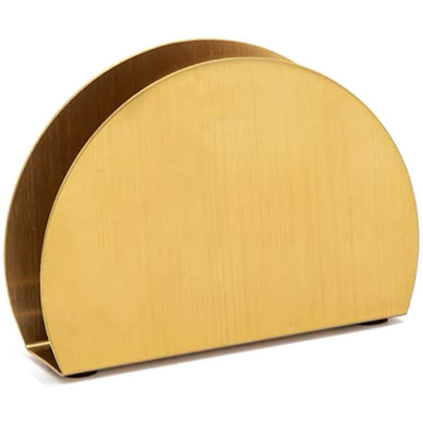 Guld Servietholder Fritstående Stål Tissue Dispenser Papir Servietholder Til Spisebord Køkkenbordplade Gæstehåndklæde Halvcirkelformet
