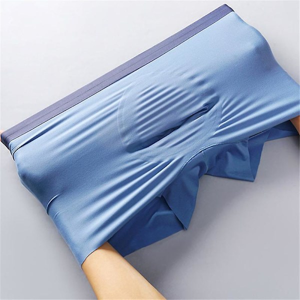 Herrunderkläder Boxer Briefs, Bomullskomfort Mjuka Boxer Briefs För Män, Fukttransporterande Andas blue L