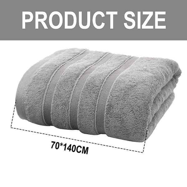 Bambusfiber 2-delt Oversized Badehåndklæde, Superbløde Badehåndklæder, Meget Absorberende, Komfort Dark gray