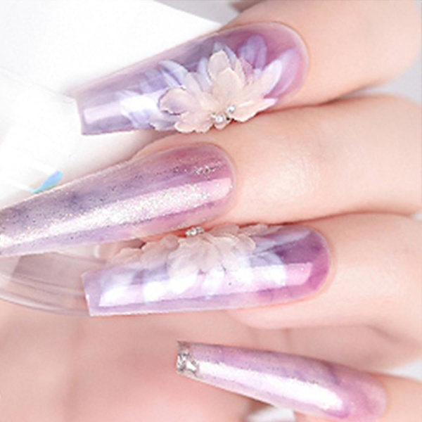 Nagelborste Set - 3d Nagelkonstborste För Akrylapplikation, Nagel Extensionsverktyg För Manikyr Diy