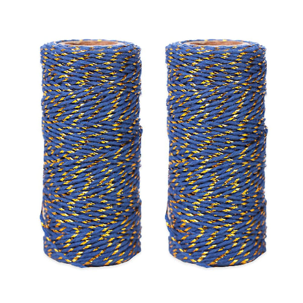 2 Volymer 108 Yards Totalt 1,5 mm Bomullstråd Diy Hantverk Tillverkning Garn Bröllopsdekorationsmaterial Julinslagningsrep Style 2