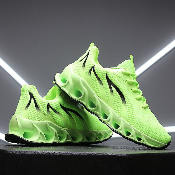 Herresko Flyvende Vævet Fritidssko Åndbare Sneakers Sportssko 8818 Green EU 41