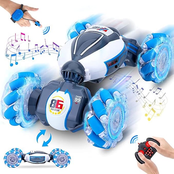 Gestkontroll RC Stuntbil Handstyrd Fjärrkontroll Bil Leksaker För Pojkar Ålder 6-12 4wd Stuntfordon Present För 6 7 8 9 10 11 12 År Gamla Barn