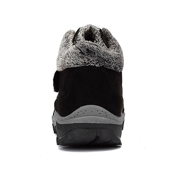 Vattentäta snöstövlar för män och kvinnor, halkfria sneakers med pälsfoder, vintervarma skor 2K6137 Black 41