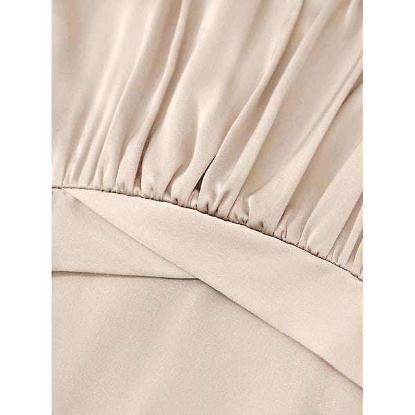 Dame Sommer Ærmeløs Tank Top Kort Jumpsuit Romper Beige S