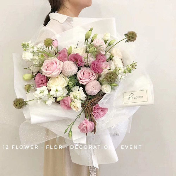Koreansk blomsterförpackningsnätpapper Diy prickig blombukett presentförpackningsmaterial hantverksnätpapper floristtillbehör semesterbröllop födelsedag Tion 50cm