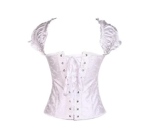 Dame Sexy Snøring Sateng Korsett white 2XL