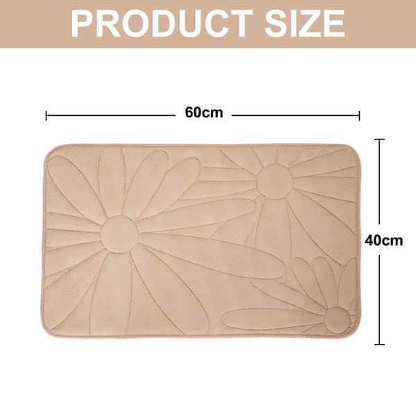 Broderte Gulvmatter, Absorberende Dørmatter til Bad, Sklisikre Badematter, Dørmatter i Memory Foam, Tepper til Soverom
