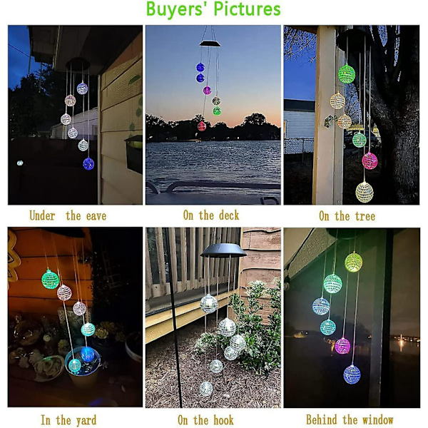 Gaver til kvinner, Solar Gazing Ball Fargeskiftende Mosaikkuler