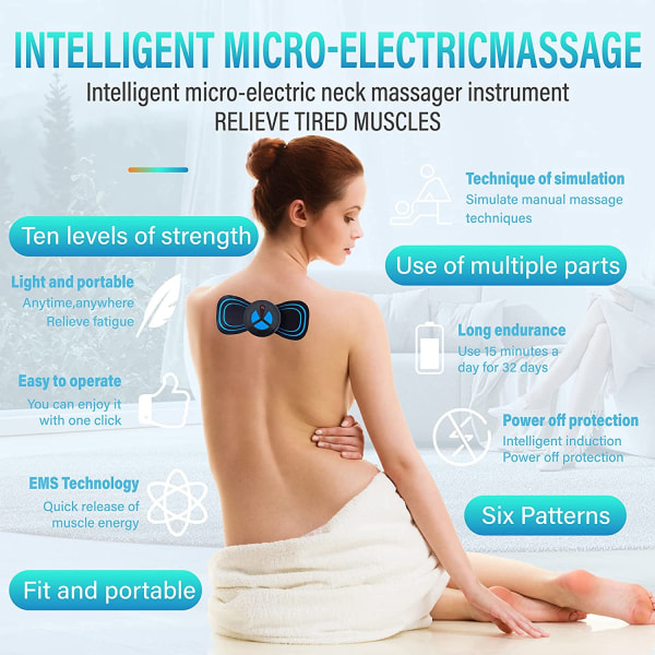 2-pack bärbar minikroppsmassager, nackmassager lindrar smärta