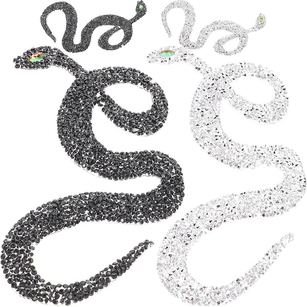 4 st Ormformade Applikationer DIY Klädapplikationer Kläder Rhinestones Patch