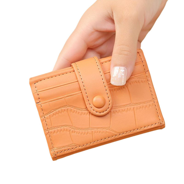 Ultra Slim Plånbok för Kvinnor Fällbar Kortfodral med Multi Card Biofold Short Brown
