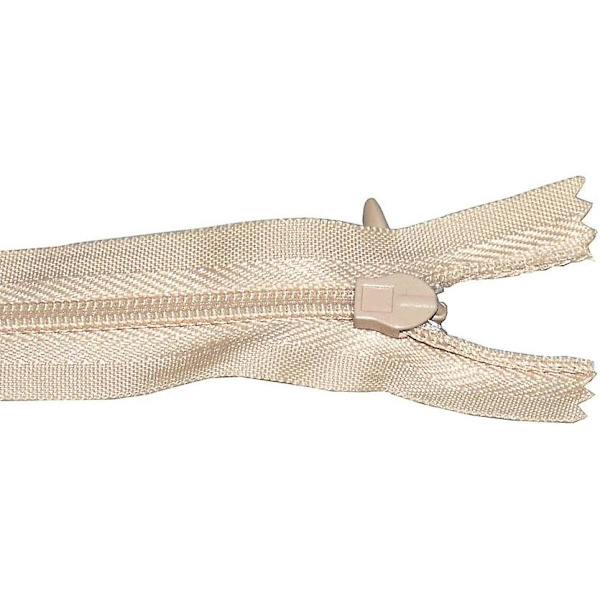 Osynliga blixtlås för sömnad, nylon spole dolda blixtlås för skräddarsydda sömnadsarbeten, paket med 20 (16 tum, beige)