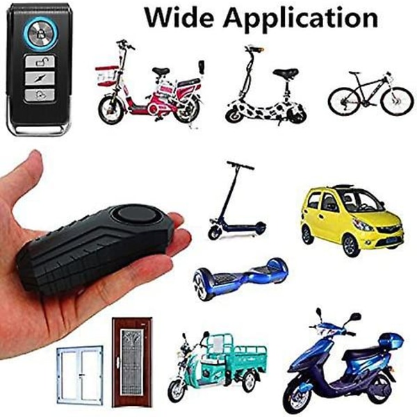 Cykel, trådlös billarm, larm för motorcykel, skoter, 113db vattentätt säkerhetslarm med fjärrkontroll