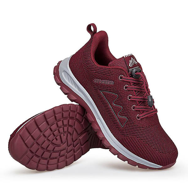 Lette, pustende damesko for løping, moteriktige joggesko for sport, 3D212 Red EU 41