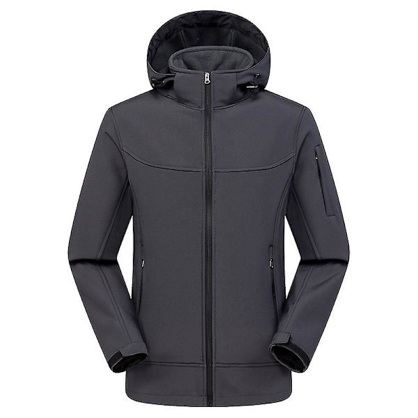 Herr Softshelljacka med huva, Vattentät Lätt Vindjacka Men grey XL