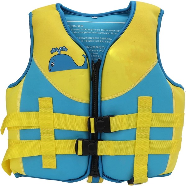 Flytväst för barn - Justerbar design med dubbelbälte Säker flytjacka för barn med säkerhetsspänne för simning Surfing blue S