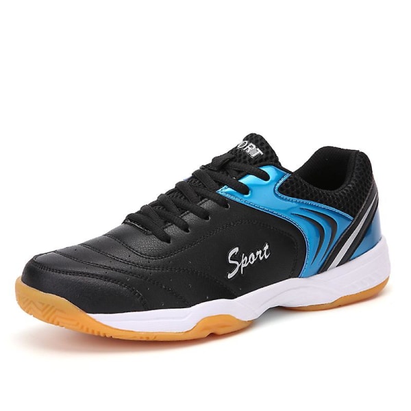 Mænd Kvinder Letvægts Sneaker Mode Indendørs Court Sko Velegnet Til Badminton 3D7059 BlackBlue EU 44