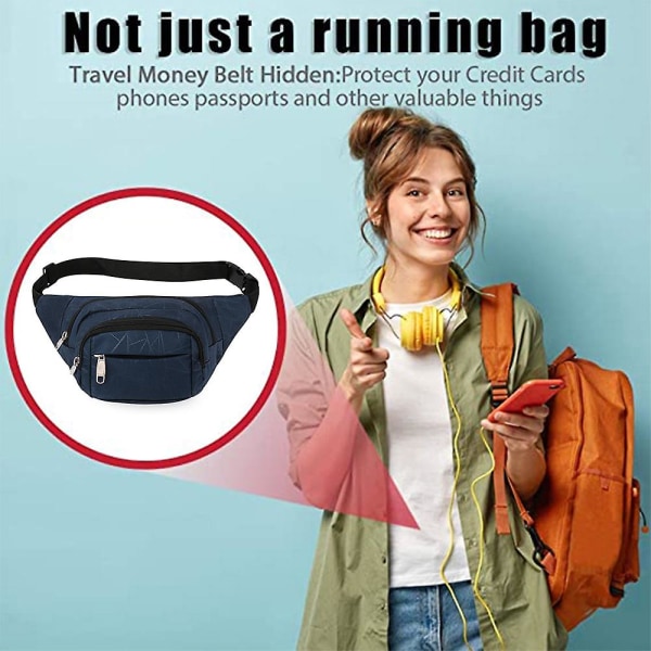 Casual herr bröstväska randig mobiltelefon midjeväska mode en axel crossbody sport ryggsäck blue