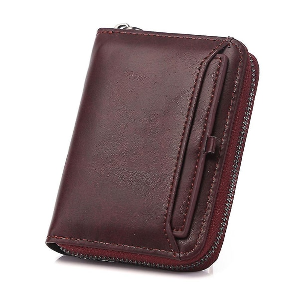 Retro Herre Kort Pung Business Pengeklips Multifunktionel Stor Seddelposition Brown