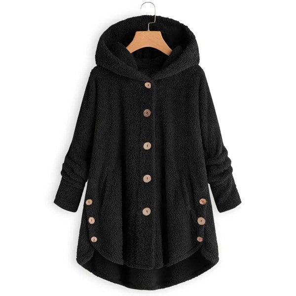 Varm jacka med thermal för kvinnor, casual ytterkläder för höst och vinter, damkläder black L