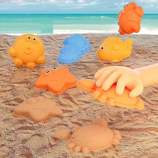 Strandlegetøj Sandlegetøjssæt til børn, Sandforme 14pcs