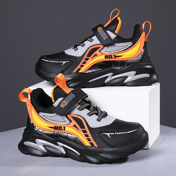 Barn Sneakers Halkfria Andningsbara Sports Löparskor Fr2023 BlackOrange EU 32