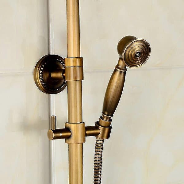 Dusch handdusch set, antik mässing dusch set duschsystem, med duschhållare och 1,5m duschslang (antik dusch set)