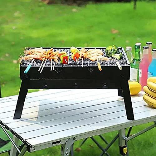 Bærbar Foldbar Grill i Rustfrit Stål med Grillmåtte 44*30.5*75cm
