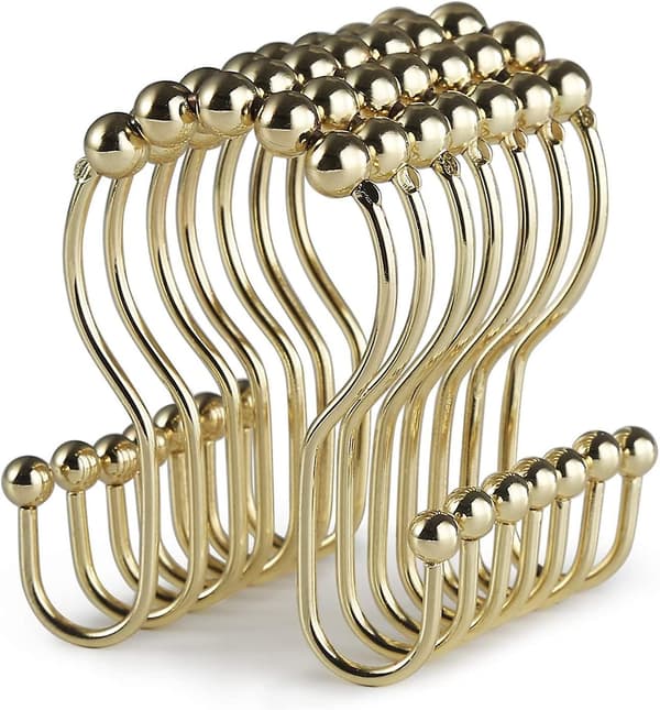 12-pack guld rostfria duschdraperikrokar.