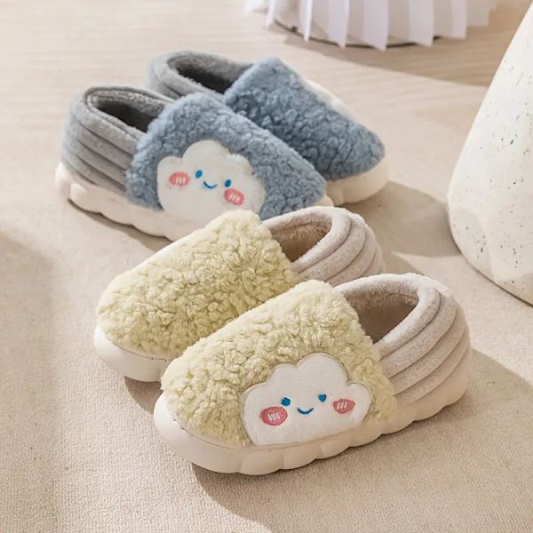 Søde tegneserieprint hjemmesko, slip-on med rund tå, lav top, skridsikker blød sål, fuzzy varme hjemmesko, plys behagelige sko Pink EU36 37