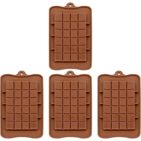 4 stycken 24 fyrkantiga chokladformar, silikonformar, gör-det-själv chokladset, silikonchokladformar, köksartiklar, bakverktyg