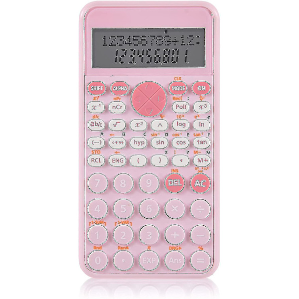 2-linjers Standard Videnskabelig Lommeregner, Bærbare Skolekontorartikler pink