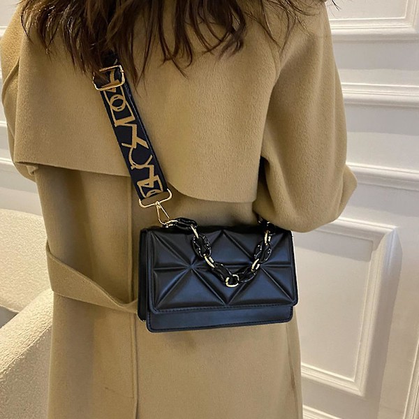Naisten olkalaukku Vintage Keinonahkainen Klassinen Clutch Käsilaukku black