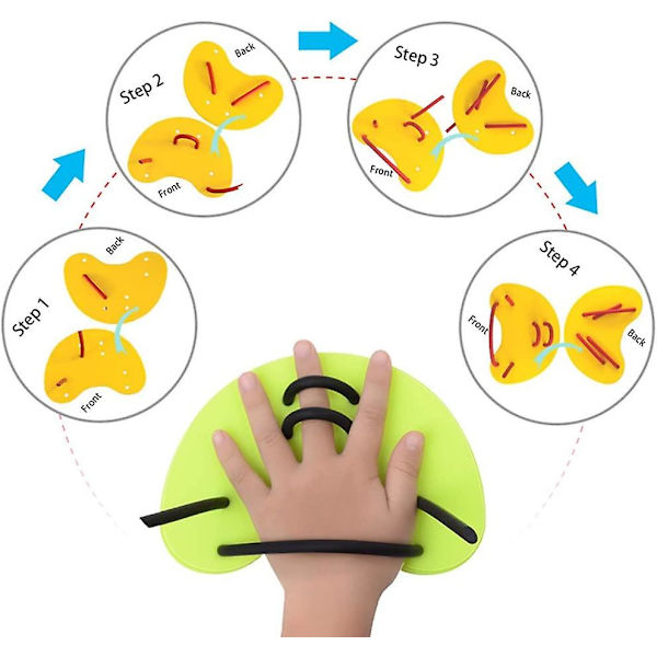 Vuxen Unisex Teknisk Paddel Simning Scuba Tunn Handfena Pool Simning Paddel, Grön
