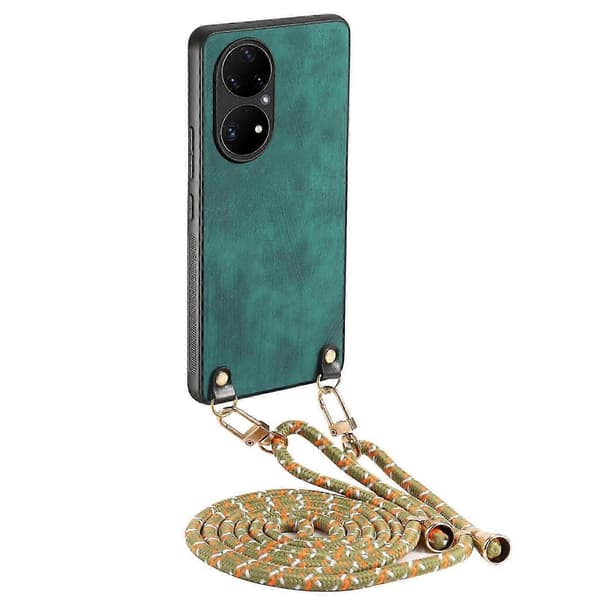 Vintage Læder Etui Til Huawei P50 Pro Green