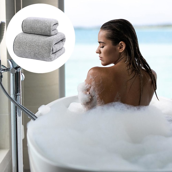 Kvalitet Premium 3-delad handduksset (1x badlakan, 2 x tvättlappar), mycket absorberande duschhanddukar Gray