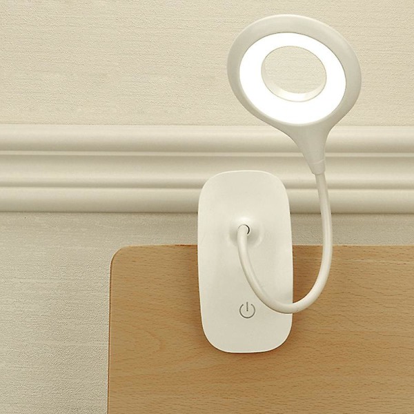 LED-skrivbordslampa, USB-kabelladdningsbar klämma på läslampa, 3 ljuslägen och 3 ljusstyrkenivåer